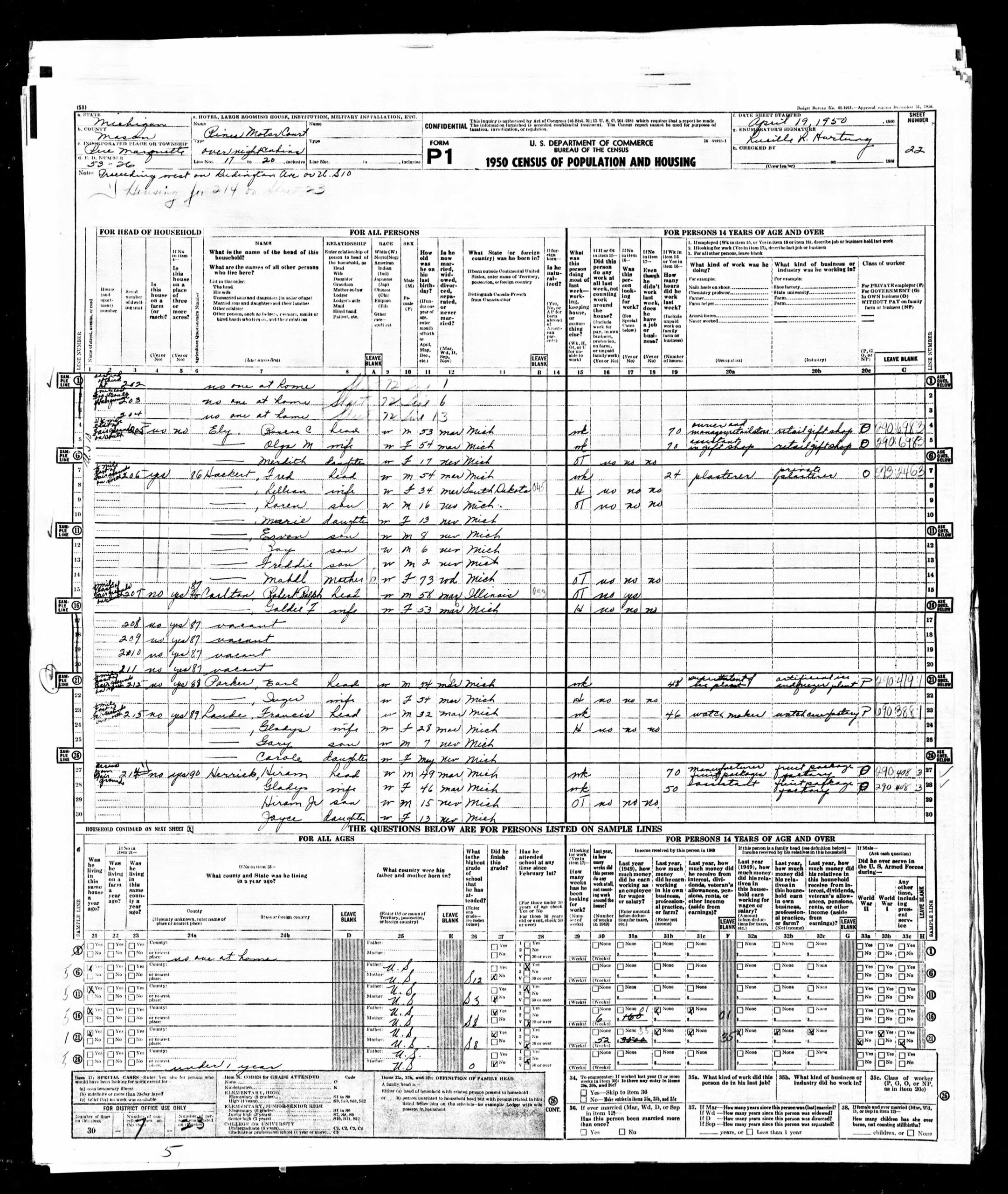 1950 Census Francis Laude